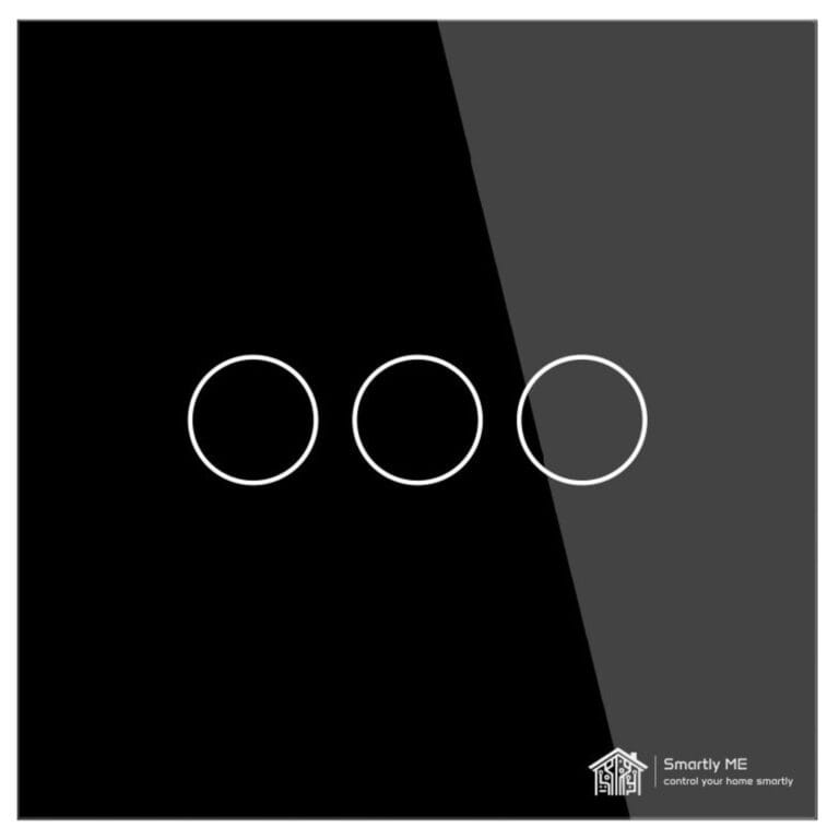 Smartly ME WiFi Smart Wall Light Switch Black 3 Gang No Neutral Required