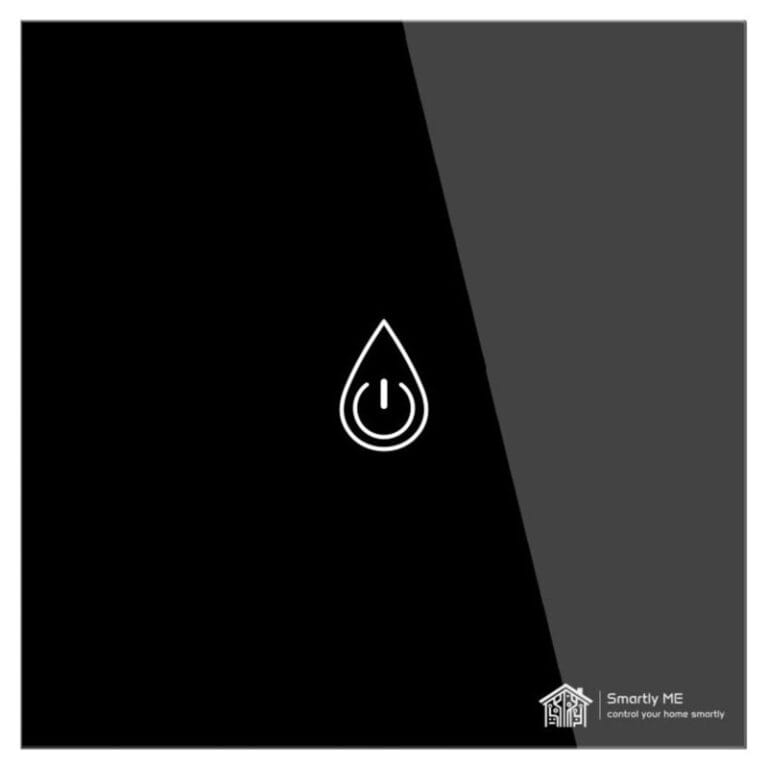 Smartly ME 40A WiFi Smart Water Heater Switch in black - front view touch panel