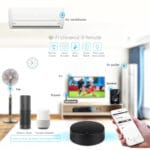 Lifestyle image of Smartly ME WiFi IR RF Universal Remote in living room